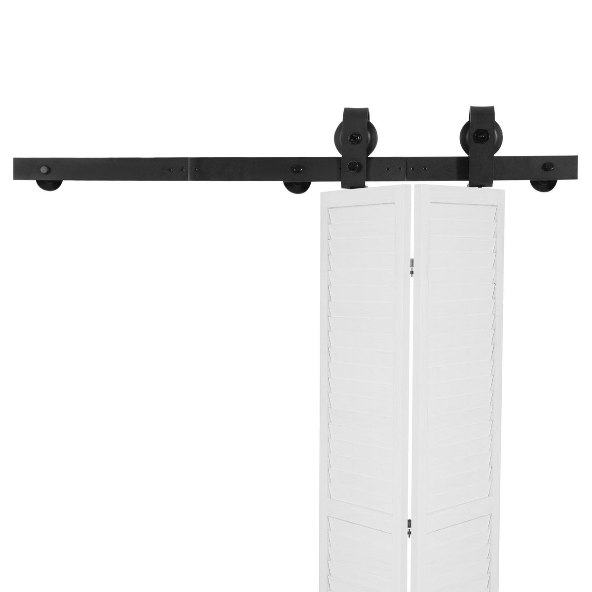 Bi-Folding Sliding Barn Door Hardware Track Kit, 36" Top Mount Track Kit, Slide Smoothly &amp; Quietly, Heavy Duty, Easy to Install, Suitable for Two 16" Closet Pantry Laundry Doors (Not Included)