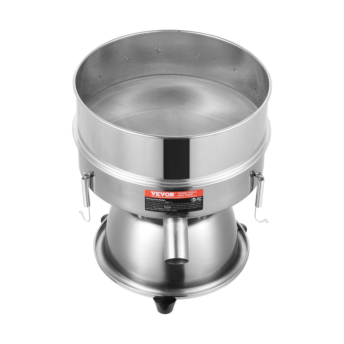 VEVOR Automatic Electric Vibrating Sieve, Stainless Steel Sifter Shaker Machine with 10+60 Mesh, 45W Automatic Powder Sifter Machine Countertop, Electric Sieve Shaker for Flour Powers, Mungbean, Rice