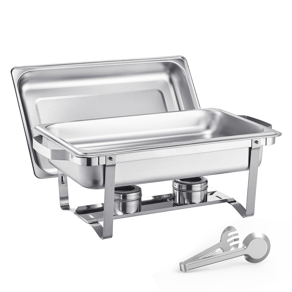 VEVOR 8 Qt 2 Pack Rectangle Chafing Dish Buffet Set Fullsize Pan Stainless Steel