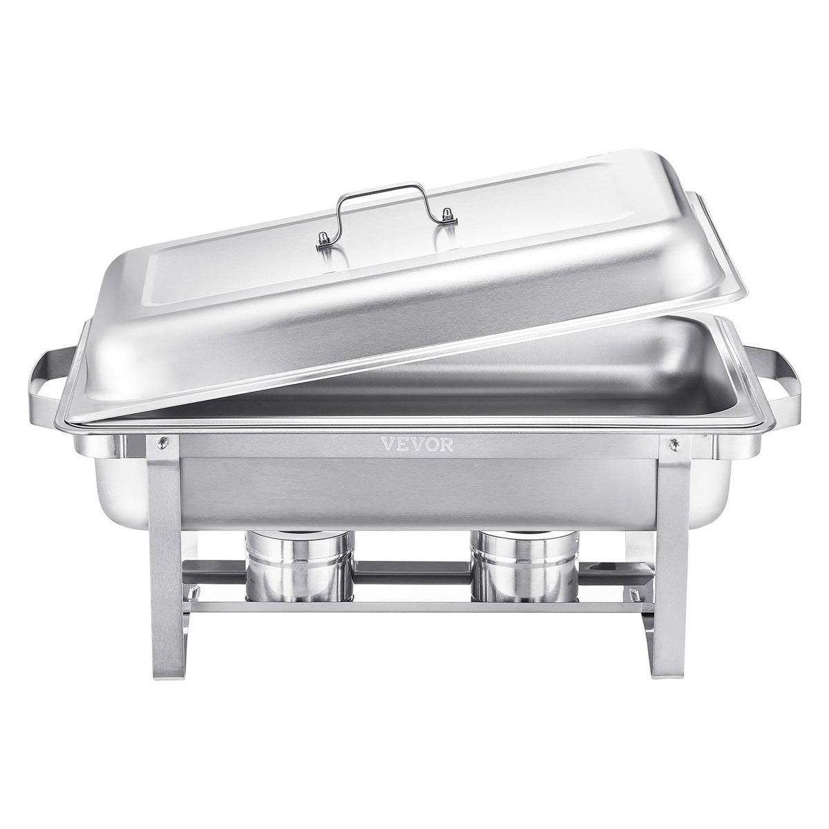 VEVOR 8 Qt 4 Pack Rectangle Chafing Dish Buffet Set Fullsize Pan Stainless Steel