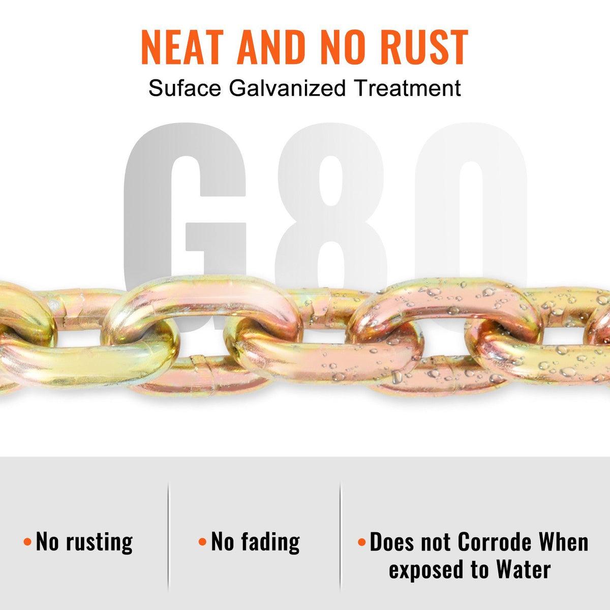 Transport Binder Chain, 3220 kg Working Load Limit, 3/8''x20' G80 Tow Chain Tie Down with Grab Hooks, DOT Certified, Galvanized Coating Manganese Steel for Dock Factory Construction Site, 2 Pack