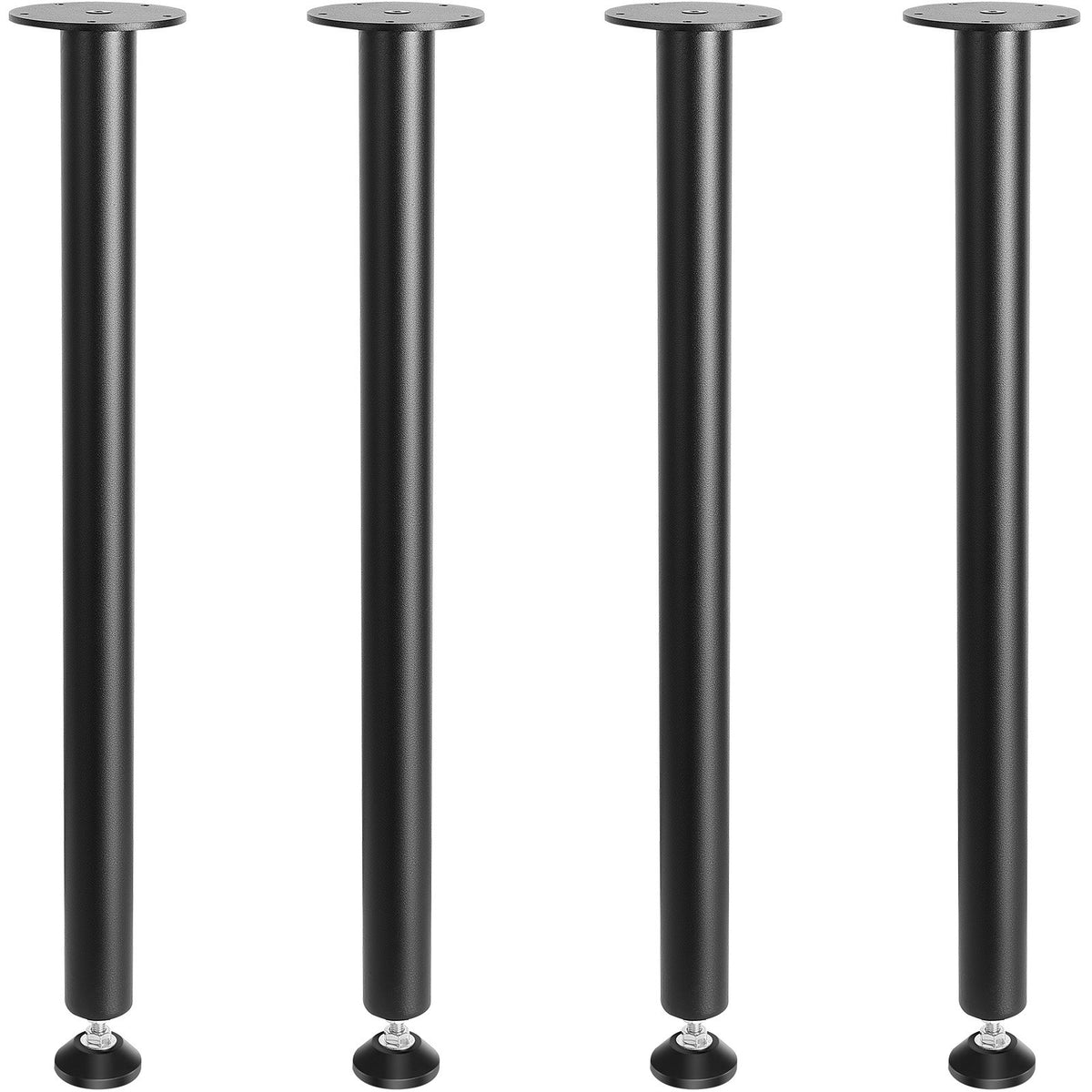 VEVOR 711.2MM Adjustable Desk Legs, Reinforced Steel Office Table Furniture legs Set of 4 for DIY, 544.3KG Load Capacity Heavy Duty Desk Legs, Quick Instalation Legs with Adjustable Foot Cup Black