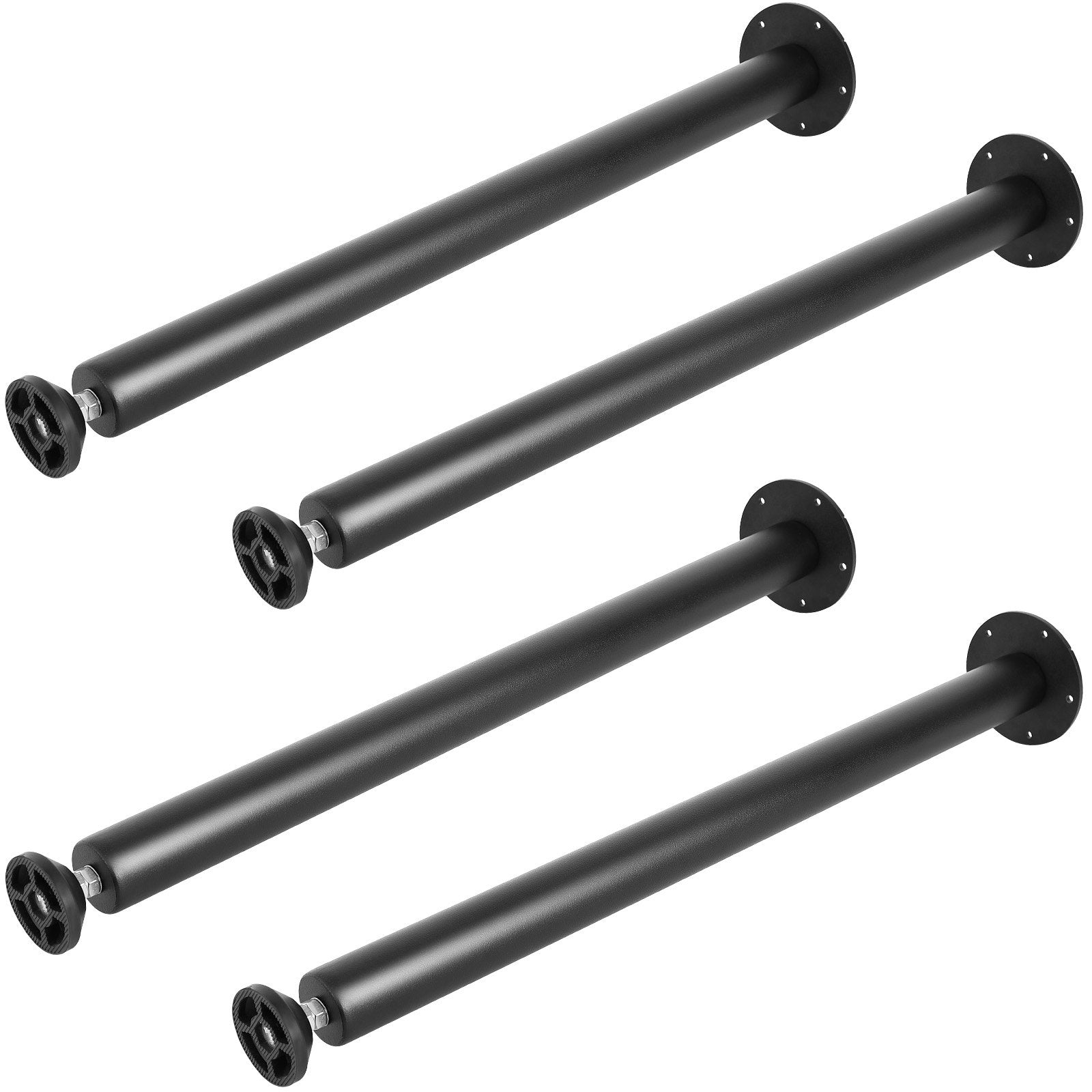 VEVOR 711.2MM Adjustable Desk Legs, Reinforced Steel Office Table Furniture legs Set of 4 for DIY, 544.3KG Load Capacity Heavy Duty Desk Legs, Quick Instalation Legs with Adjustable Foot Cup Black