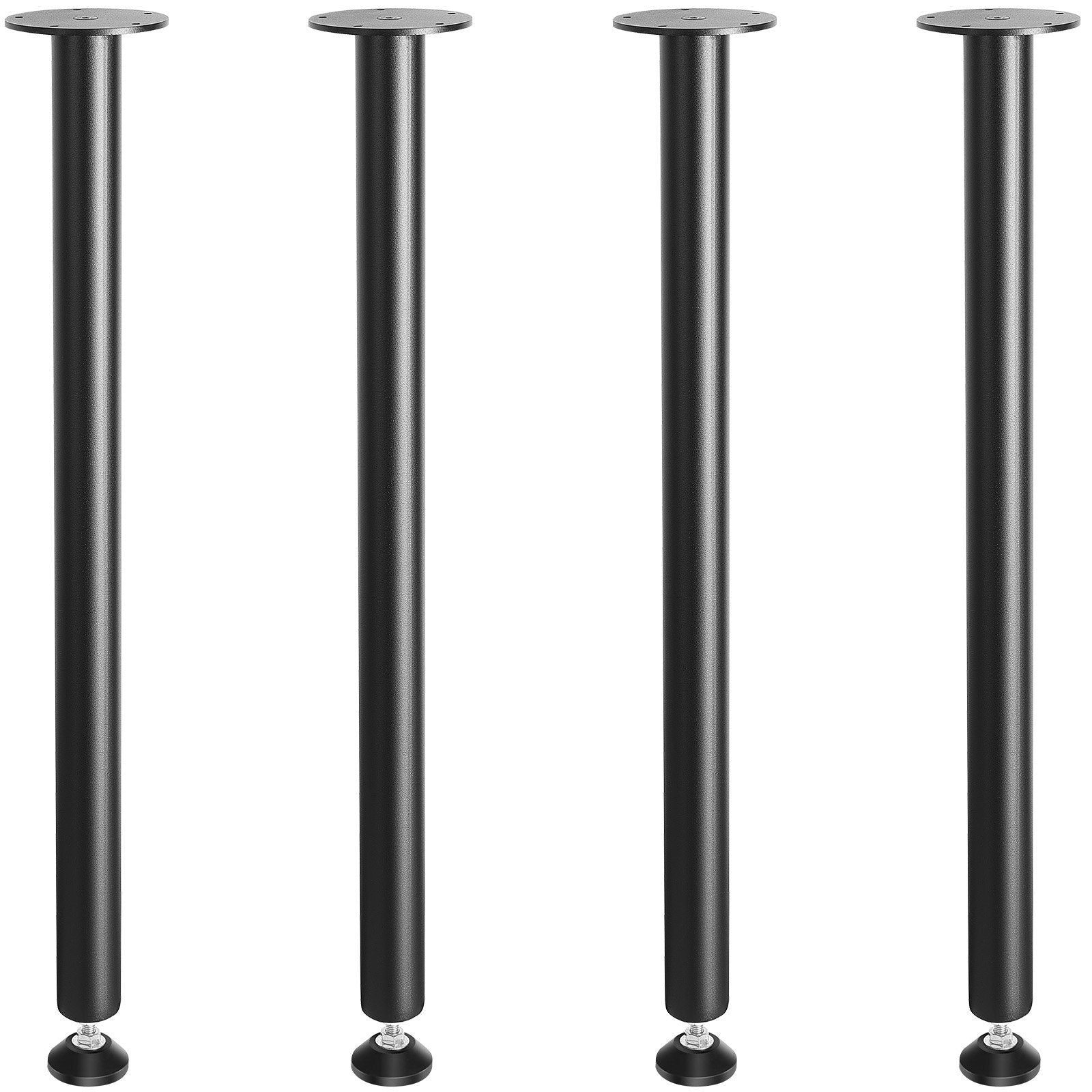 762MM Adjustable Desk Legs, Reinforced Steel Office Table Furniture legs Set of 4 for DIY, 544.3KG Load Capacity Heavy Duty Desk Legs, Quick Instalation Legs with Adjustable Foot Cup Black