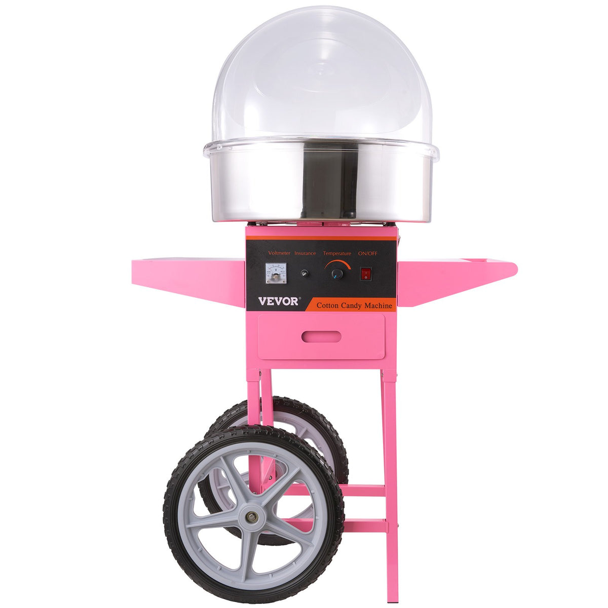 VEVOR Commercial Cotton Candy Machine with Cart &amp; Cover Sugar Floss Maker 1000W