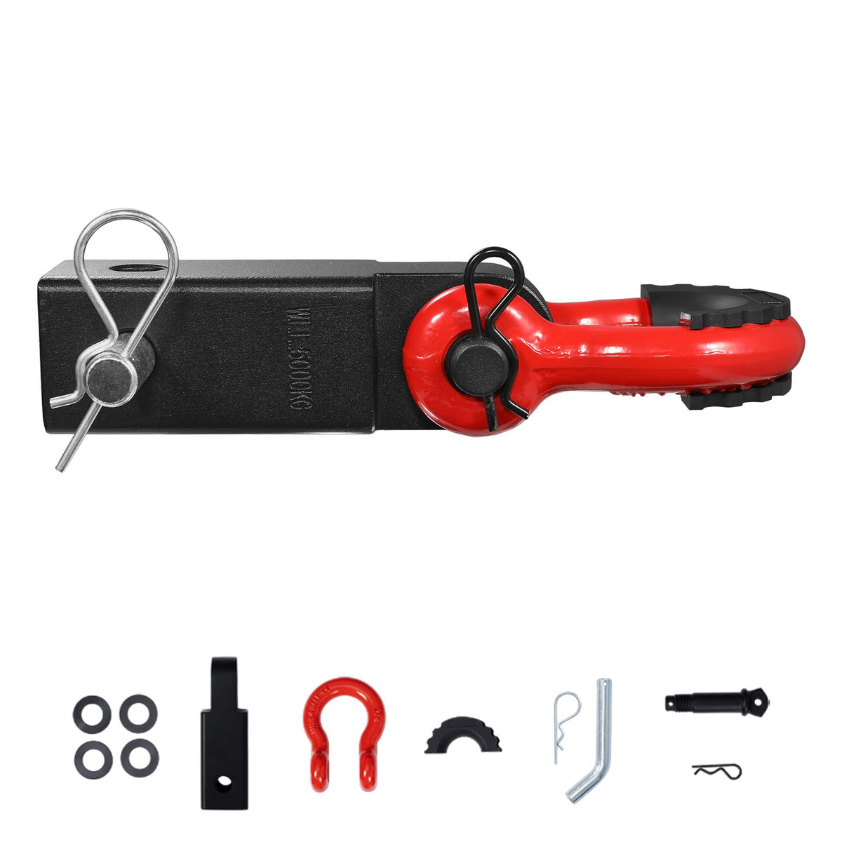 VEVOR Shackle Hitch Receiver, Fits 50 mm Receivers, 20 Tons Breaking Strength, D Ring Shackle with Trailer Hitch Lock Pin, Heavy Duty Towing Accessories for Trucks, Jeeps, Off-Road Vehicle Recovery