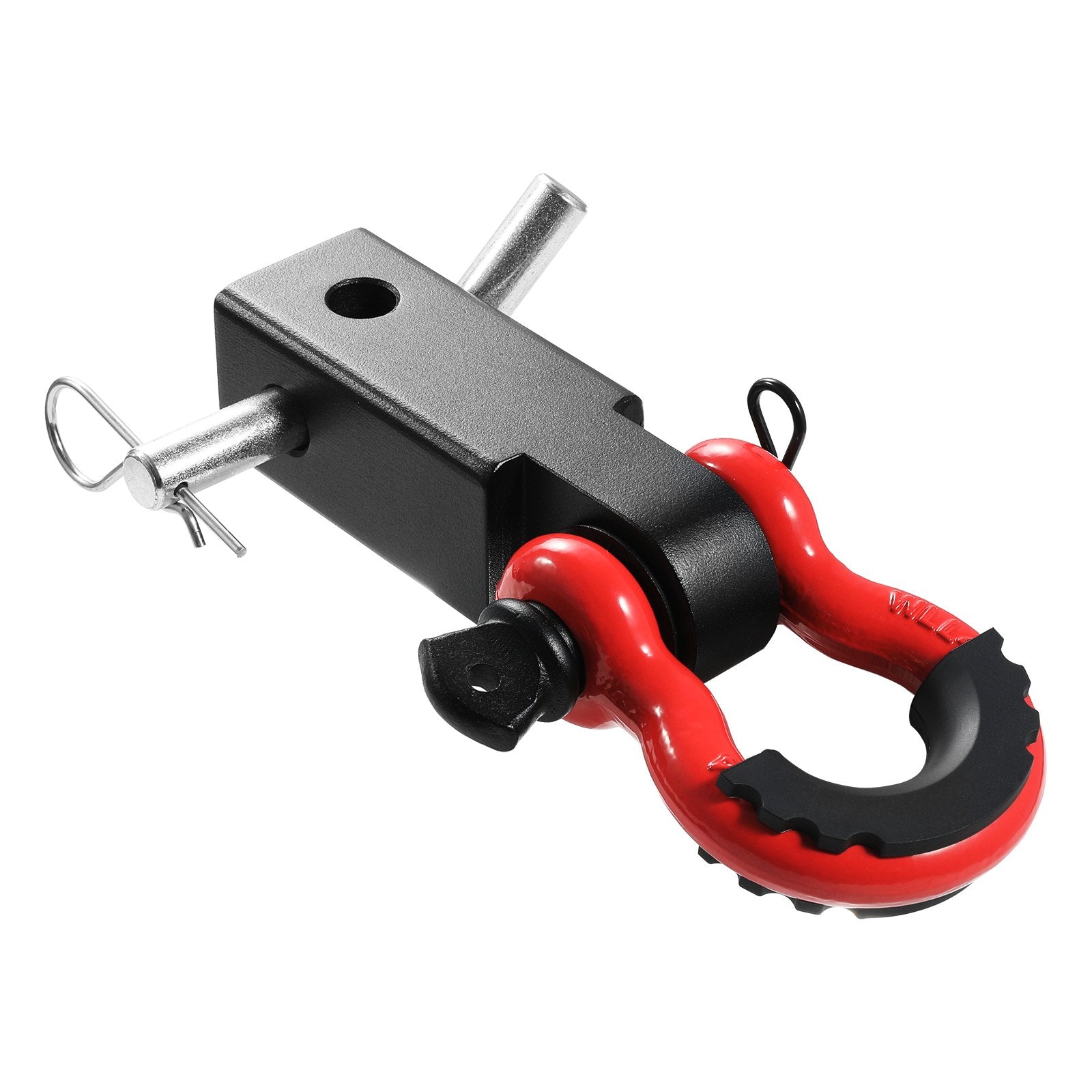 VEVOR Shackle Hitch Receiver, Fits 50 mm Receivers, 20 Tons Breaking Strength, D Ring Shackle with Trailer Hitch Lock Pin, Heavy Duty Towing Accessories for Trucks, Jeeps, Off-Road Vehicle Recovery