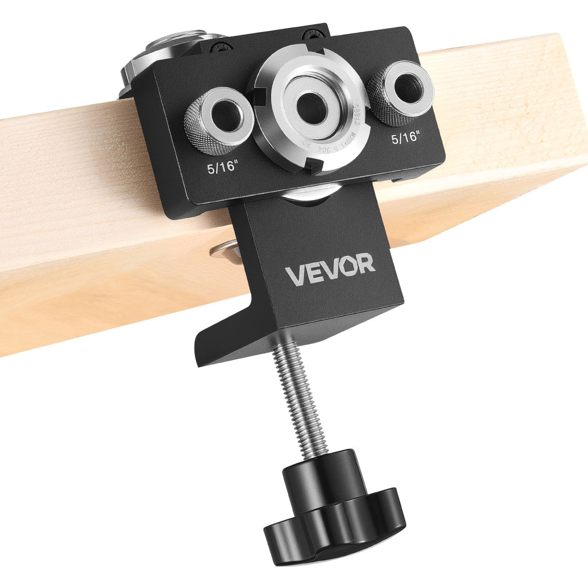 VEVOR Doweling Jig Kit, Self Centering Dowel Drill Jig for Straight Holes, Aluminum Alloy Woodworking Joints Tool with 3 Size Drill Bits 6.4 / 7.9 / 15 mm, Adjustable Width, for Wood Working