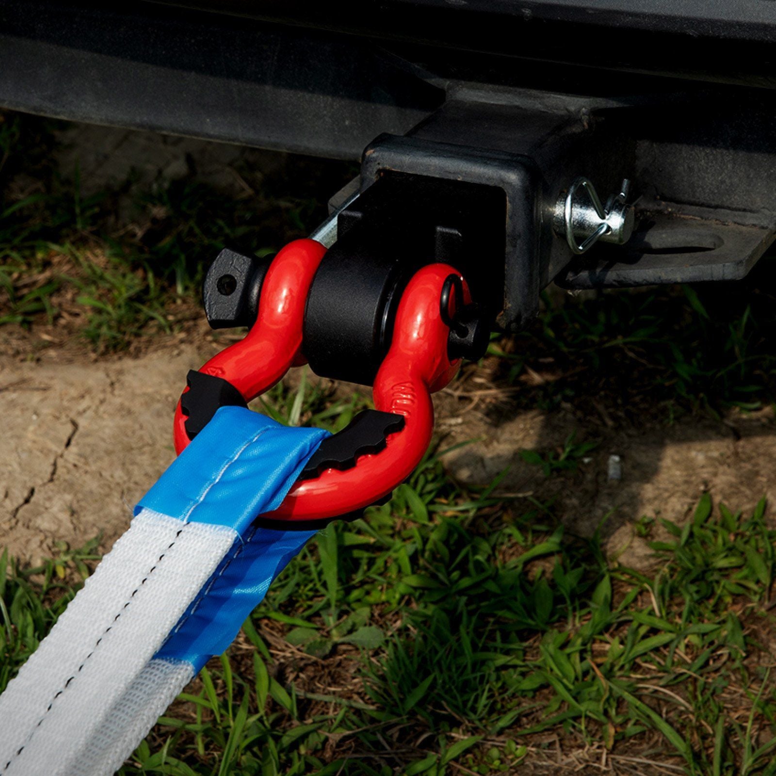 Shackle Hitch Receiver 50 mm, 29.9 Tons Breaking Strength, D Ring Shackle with Trailer Hitch Lock Pin, Heavy Duty Towing Accessories for Trucks, Jeeps, Off-Road Vehicle Recovery, Aluminum Alloy