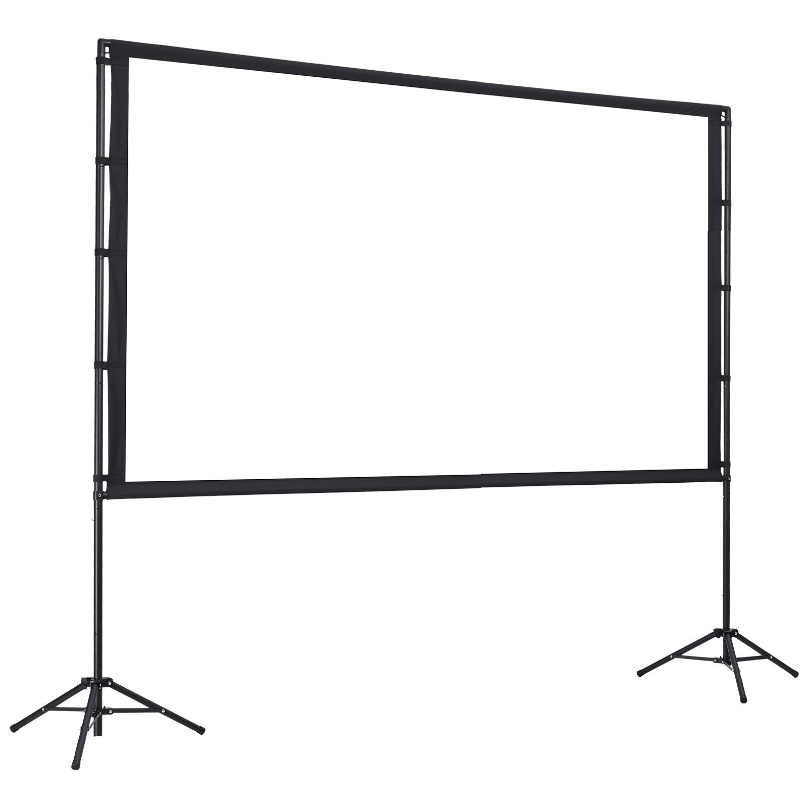 Projector Screen with Stand, 100 Inch 160° Wide Angle Indoor Outdoor Projection Screen, 16:9 4K HD Wrinkleless Portable Dual-Tripod Screens with Carry Bag, for Movie Home Theater Presentation