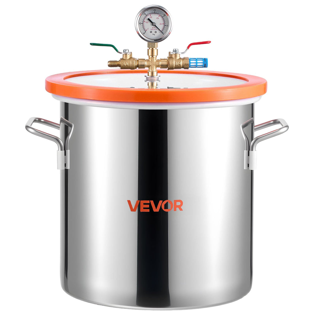 VEVOR 18.93 L Vacuum Chamber with Pump, 3.5 CFM 99 L/min, Single Stage Vacuum Pump, Stainless Steel Degassing Chamber Kit, Tempered Glass Lid, 1.5 m Hose, for Stabilizing Wood Degassing Silicone Resin