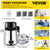 VEVOR 1.1 Gal Water Distiller, 0.3 Gal/H, 750W Distilled Water Maker Machine 0-99H Timing Set Temp Display, 304 Stainless Steel Countertop Distiller Glass Carafe Cleaning Powder 3 Carbon Packs, Silver
