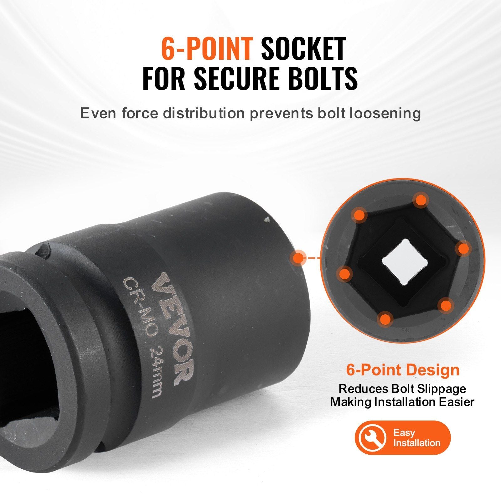 Axle Nut Impact Socket Set, 3/4" Drive 6-Point 8-Piece Metric Spindle Nut Socket Set, CR-MO Heat Treated Large Socket Set with Storage Case, for Auto Repair, Removing or Installing Axle Nuts