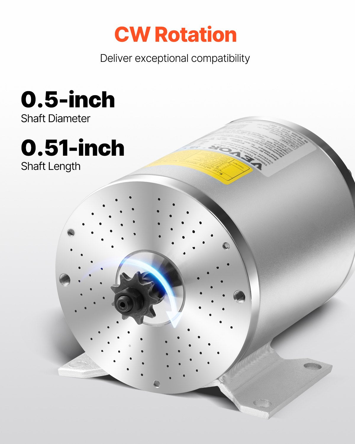 VEVOR 1800W Electric Brushless DC Motor Kit - 48V 4500rpm Motor with Upgraded Speed Controller, Foot Pedal and Throttle Grip Kit for Go Karts E-Bike Motorcycle Scooter