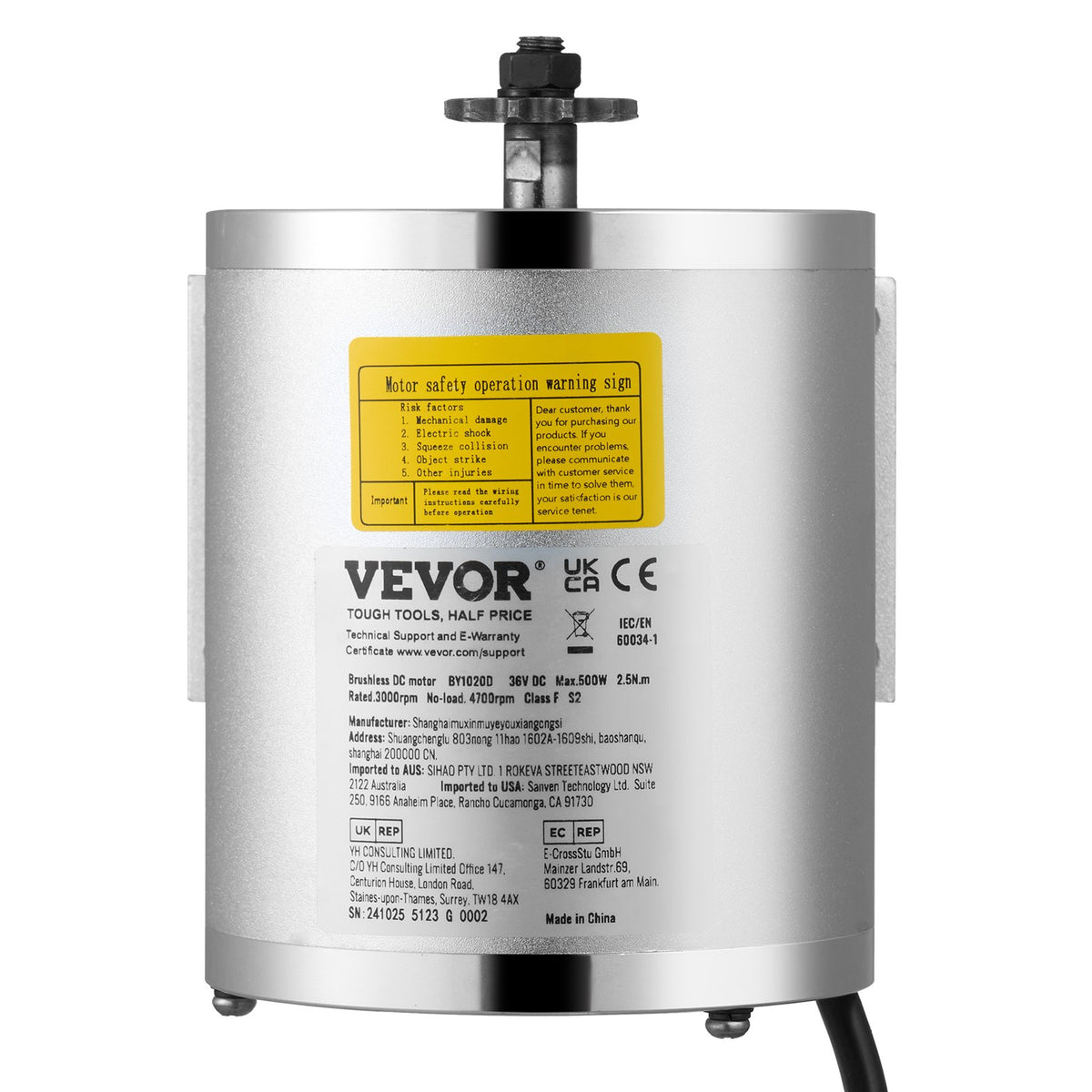 VEVOR 500W Electric Brushless DC Motor Kit 36V 3000rpm with Upgraded Controller