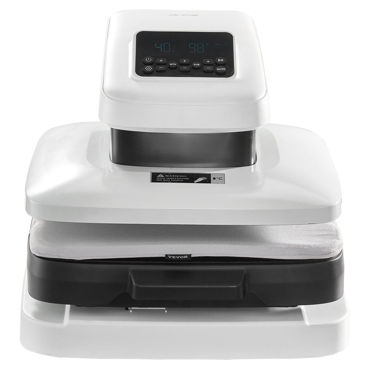 Auto Heat Press Machine, 38 x 38 cm, T-Shirt Press Machine with Auto Release and Adjustable Pressure, Digital Display, Rapid Heating, for Sublimation, Vinyl, Heat Transfer Projects, White