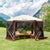 VEVOR Pop Up Gazebo Tent, Pop-Up Screen Tent 6 Sided Canopy Sun Shelter with 6 Removable Privacy Wind Cloths & Mesh Windows, 12.5x12.5FT Quick Set Screen Tent with Mosquito Netting, Brown