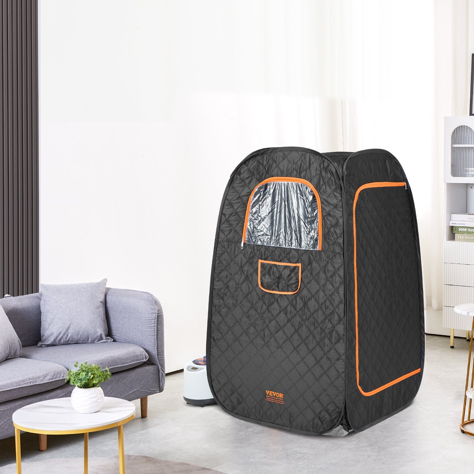 VEVOR 1000W Personal Steam Sauna Tent Loss Weight Detox Therapy Spa Compact, 800 x 800 x 1330 mm