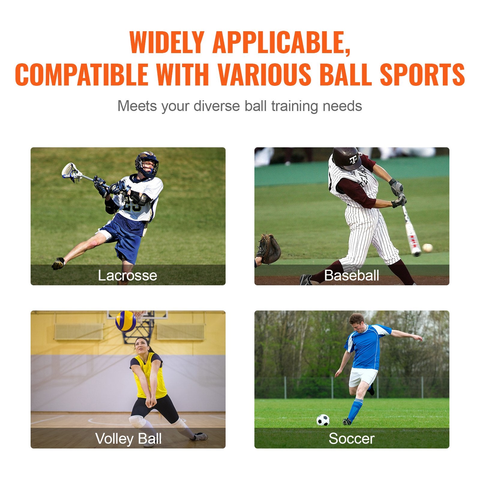 VEVOR Lacrosse Rebounder for Backyard, 5x7 Ft Volleyball Bounce Back Net, Pitchback Throwback Baseball Softball Return Training Screen, Adjustable Angle Shooting Practice Training Wall with Target