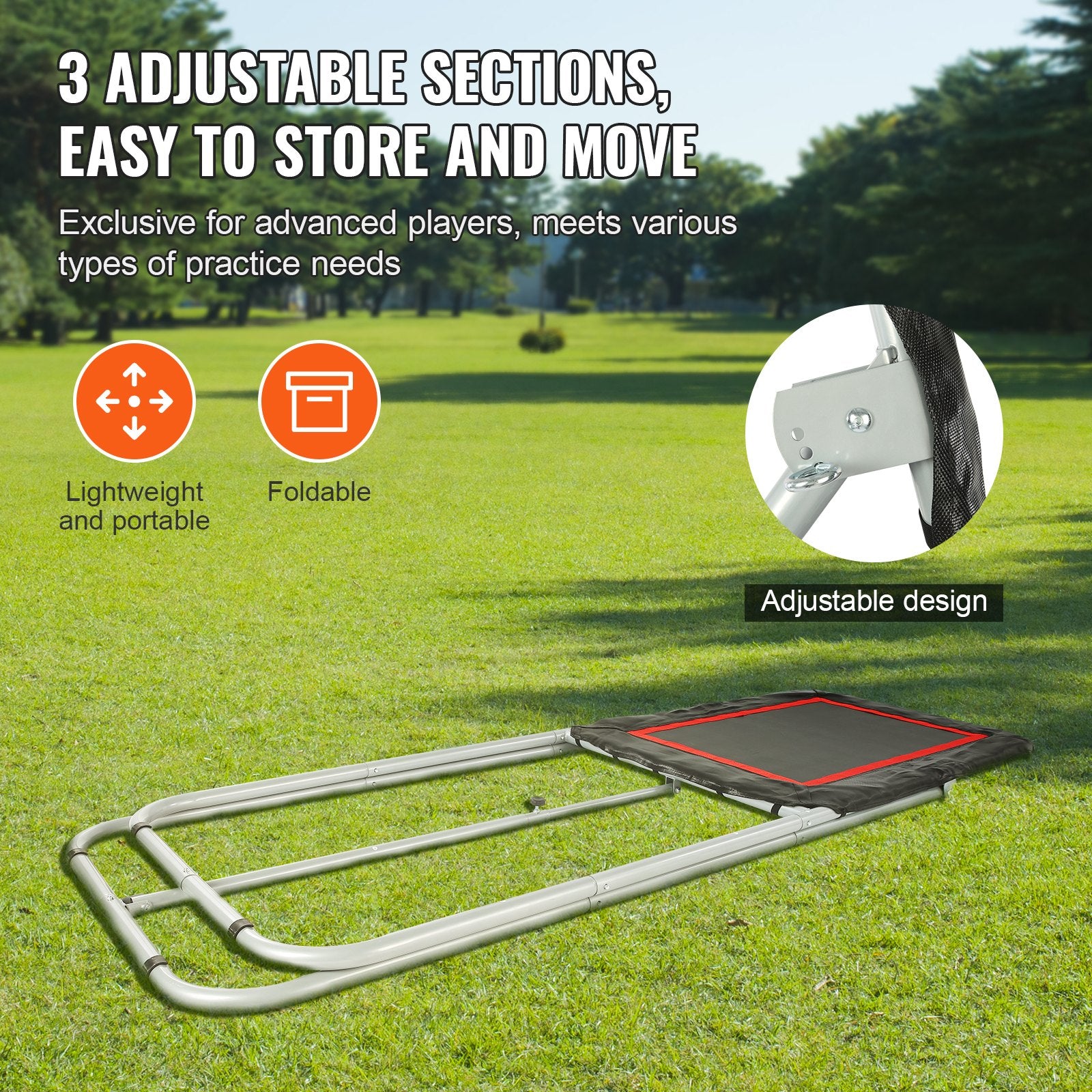 VEVOR Folding Lacrosse Rebounder for Backyard, 3x4 Ft Volleyball Bounce Back Net, Pitchback Throwback Baseball Softball Return Training Screen, Adjustable Angle Shooting Practice Training Wall, Black
