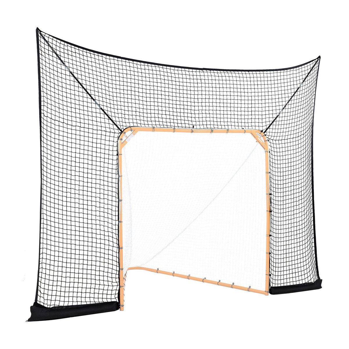 Hockey and Lacrosse Goal Backstop, 12x9 ft Lacrosse Net with Extended Coverage, Quick Easy Setup Complete Accessories Training Net, Backyard Lacrosse Equipment, for Youth Adult (NET ONLY)