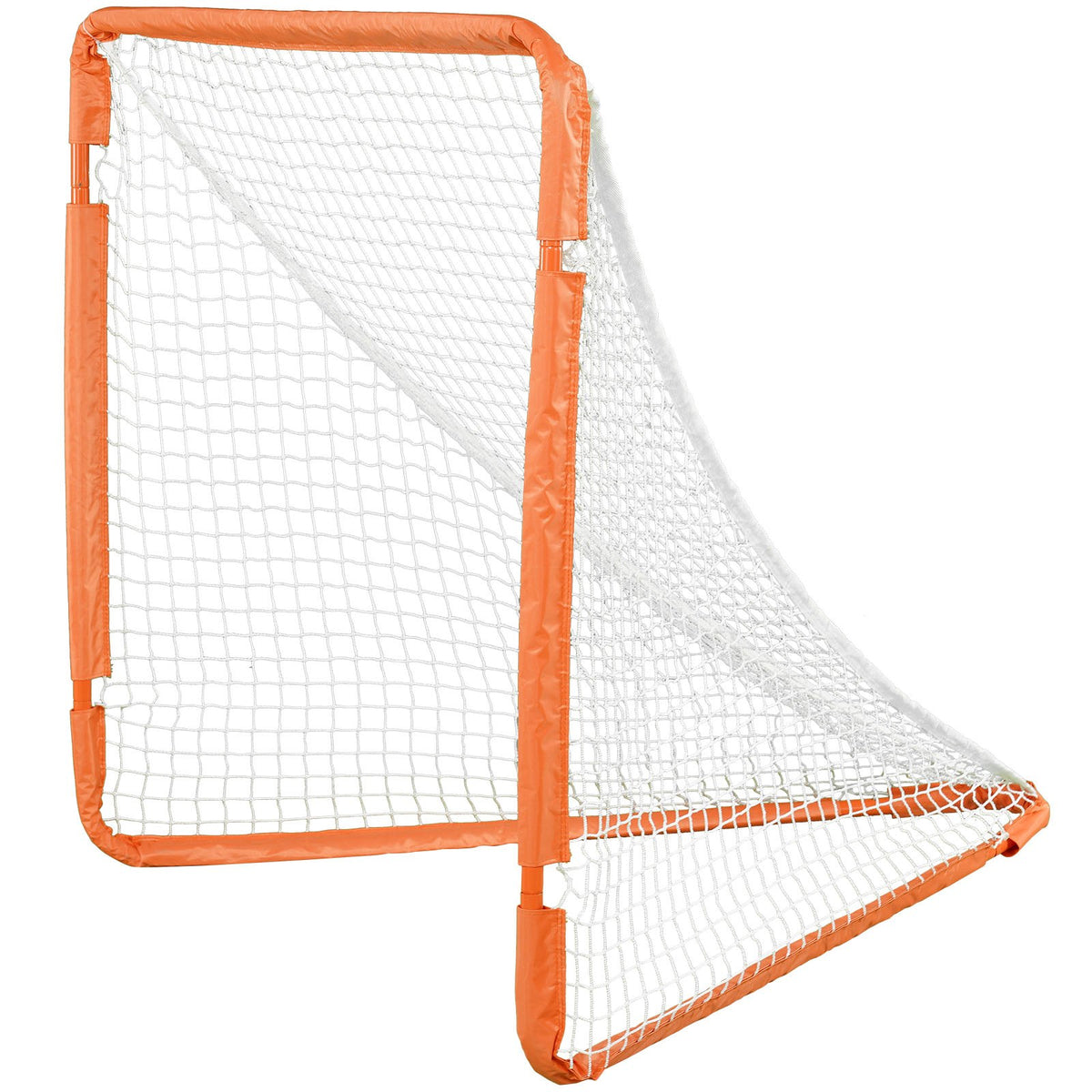 VEVOR Lacrosse Goal, 1.2 mx 1.2 m Small Kids Lacrosse Net, Folding Portable Lacrosse Goal with Carry Bag, Iron Frame Backyard Training Equipment, Quick &amp; Easy Setup, Perfect for Youth Training, Orange