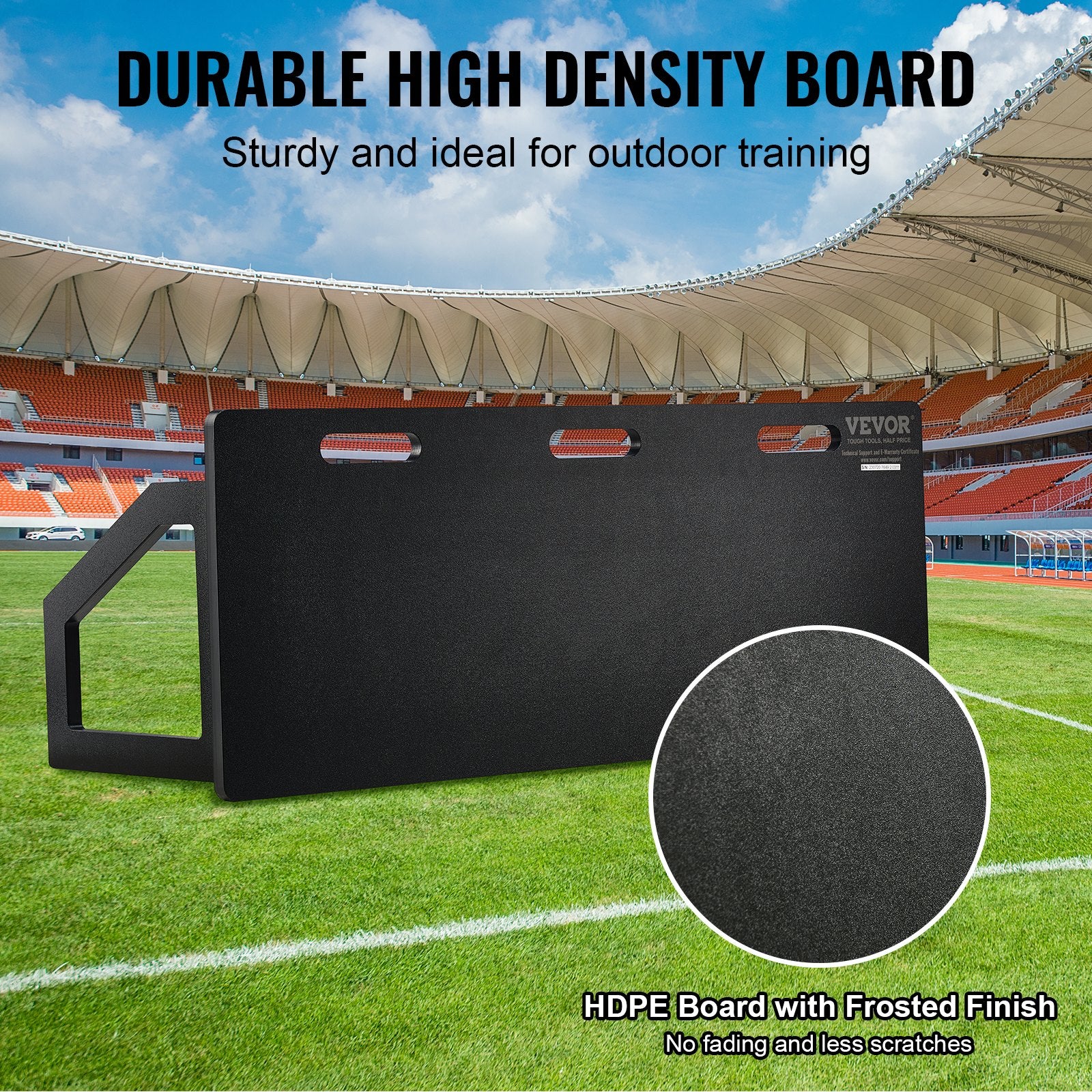VEVOR Soccer Rebounder Board, 115x45 cm Portable Soccer Wall with 2 Angles Rebound, Foldable HDPE Kickback Rebound Board, Soccer Training Equipment for Kids and Adults, Passing & Shooting Practice