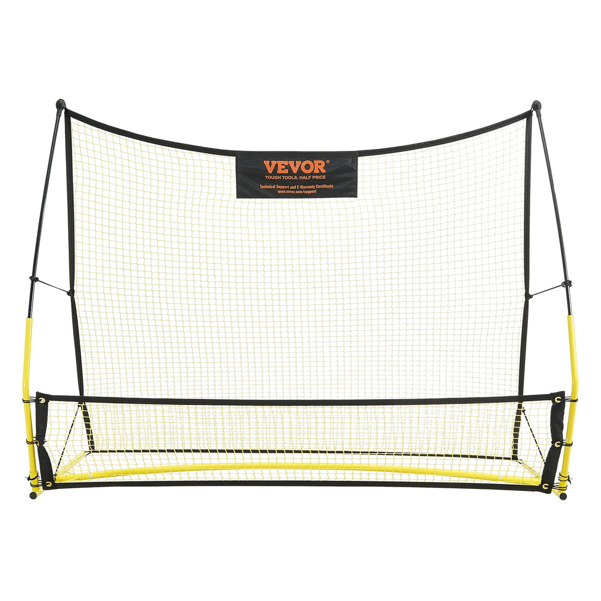 VEVOR Soccer Trainer, 2-IN-1 Portable Soccer Rebounder Net, Iron Soccer Practice Equipment, Sports Football Rebounder Wall with Portable Bag, Perfect for Team Solo Training, Passing, Volley