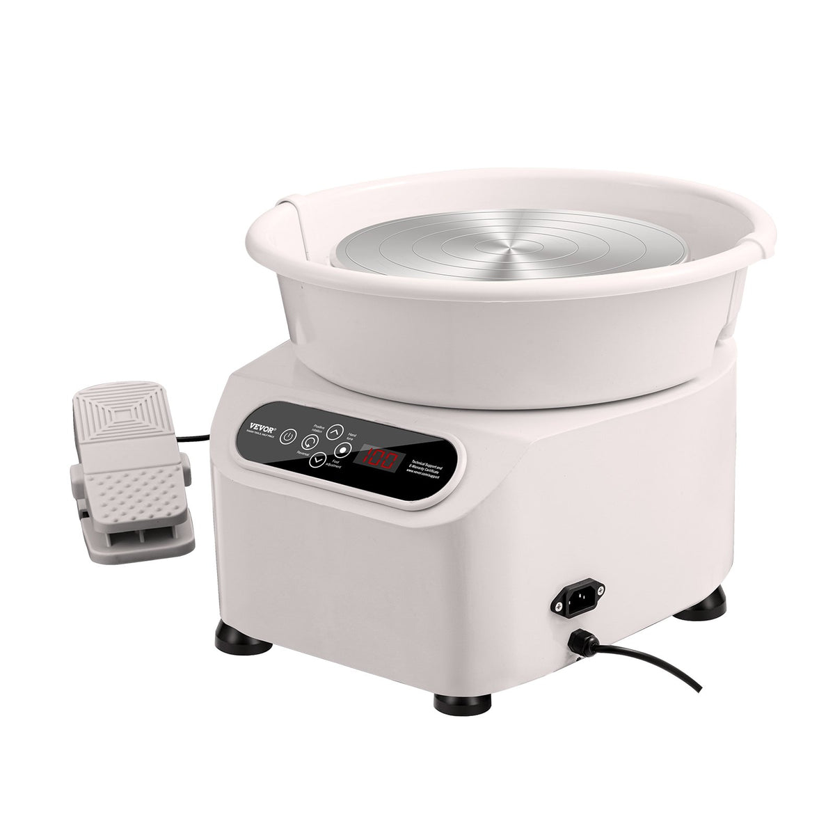 VEVOR Pottery Wheel, 10 inch Pottery Forming Machine, 350W Electric Wheel for Pottery with Foot Pedal and LCD Touch Screen, Direct Drive Ceramic Wheel with Shaping Tools for DIY Art Craft, White