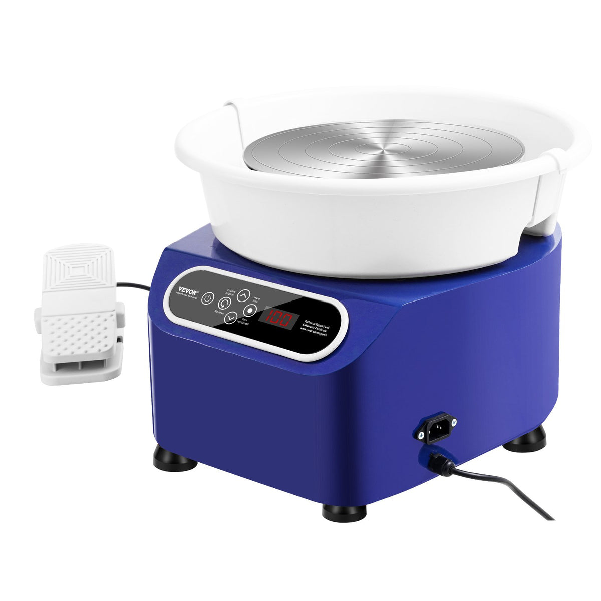 VEVOR Pottery Wheel, 11 inch Pottery Forming Machine, 350W Electric Wheel for Pottery with Foot Pedal and LCD Touch Screen, Direct Drive Ceramic Wheel with Shaping Tools for DIY Art Craft, Blue