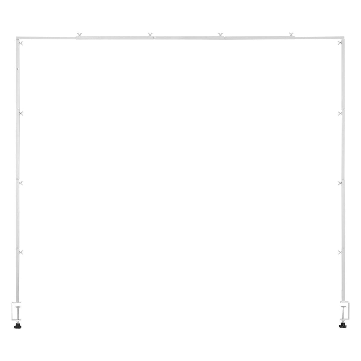 Over The Table Rod Stand with Clamps, 13"-42'' Tall & 28"-98" Length Adjustable, Metal Table Arch Stand, Tabletop Balloon Arch Frame for Wedding Birthday Party Christmas Decorations, White