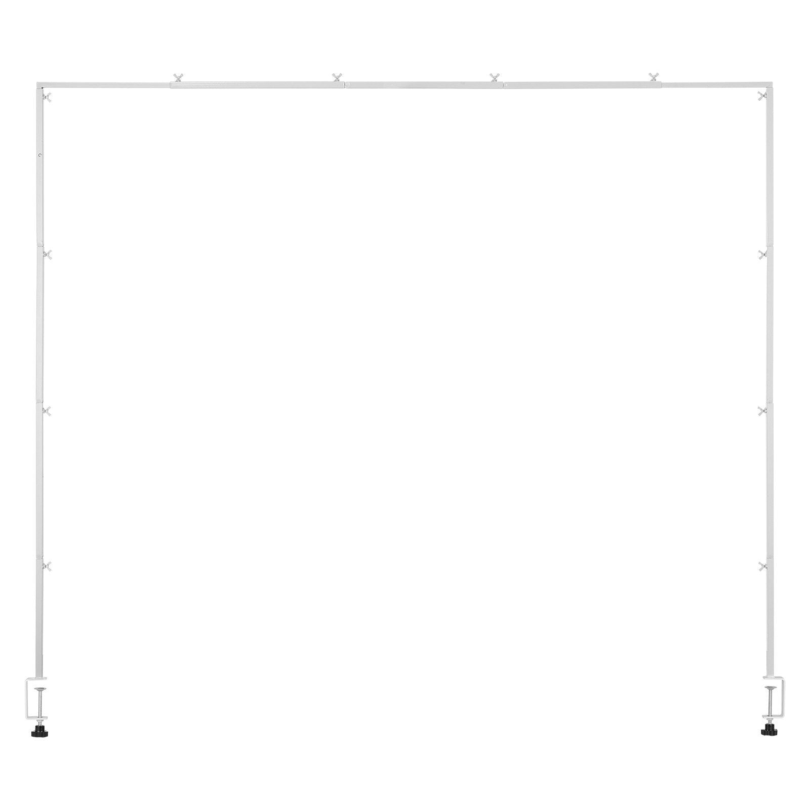 Over The Table Rod Stand with Clamps, 13"-42'' Tall & 28"-98" Length Adjustable, Metal Table Arch Stand, Tabletop Balloon Arch Frame for Wedding Birthday Party Christmas Decorations, White
