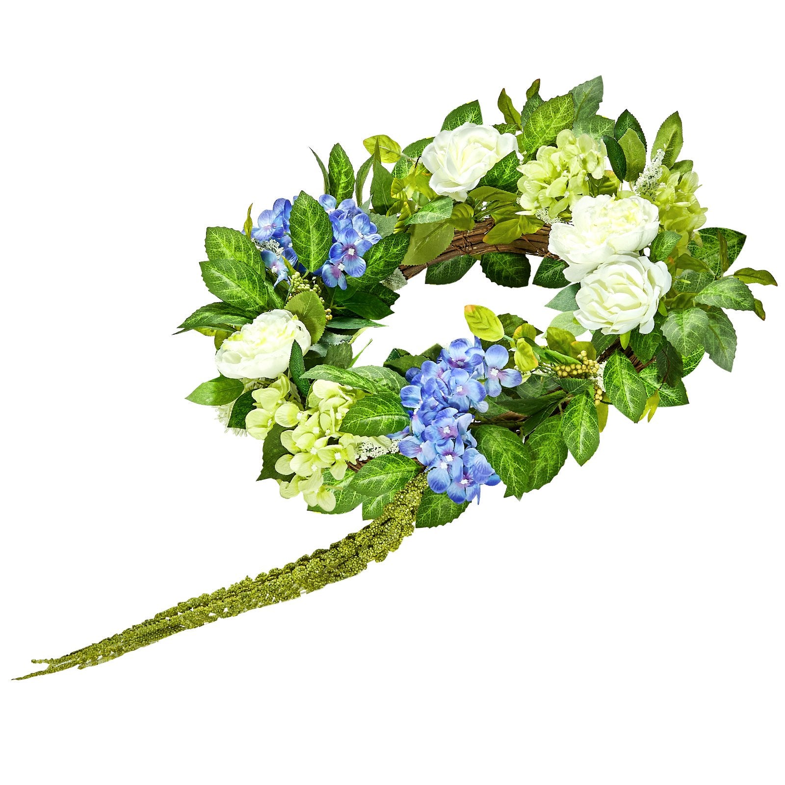 VEVOR Artificial Decorative Wreath 58.42 cm Blue White Green Hydrangeas Roses
