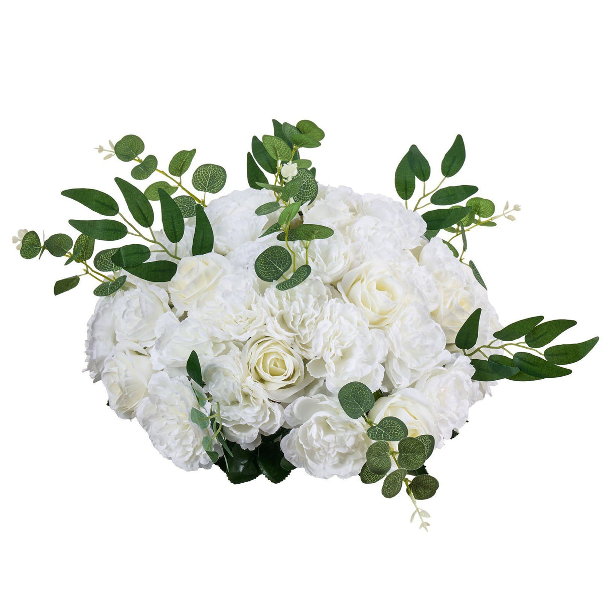 Flower Balls Arrangement Bouquet 10 PCS, 450 mm Diameter Artificial Flower Balls Wedding White Roses Centerpieces, Faux Flowers Arrangements for Wedding Centerpiece Home Table Decorations
