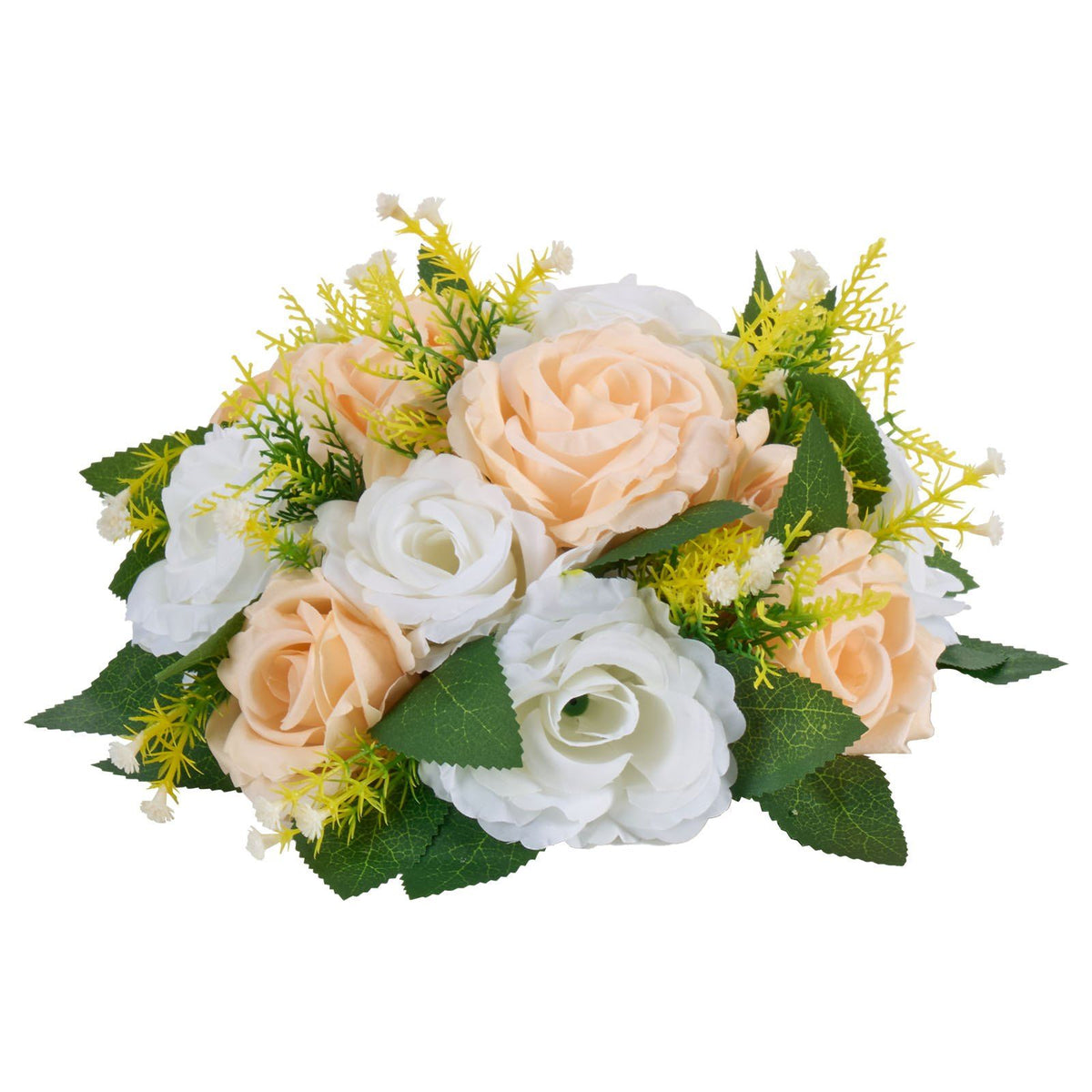 Flower Ball Arrangement Bouquet 10 PCS, 240 mm Diameter Artificial Flower Balls Wedding Table Centerpieces, Rose Arrangements for Wedding Centerpiece Home Decoration, Champagne &amp; White Roses