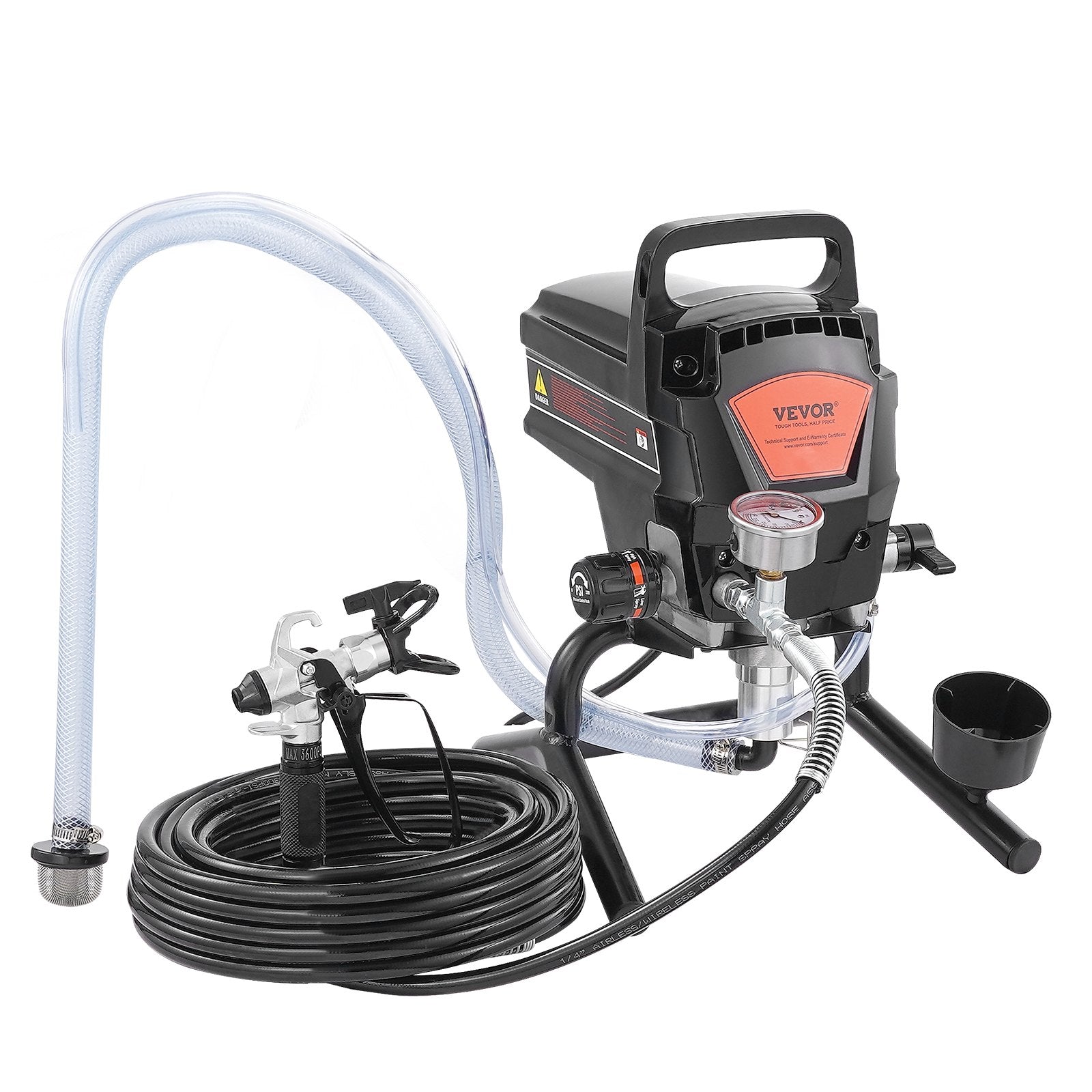 VEVOR Stand Airless Paint Sprayer, 950W 3000PSI High Efficiency Electric Airless Sprayer, Fine And Even Painting Effect, Handheld Paint Sprayers for Home Interior and Exterior Furniture and Fences