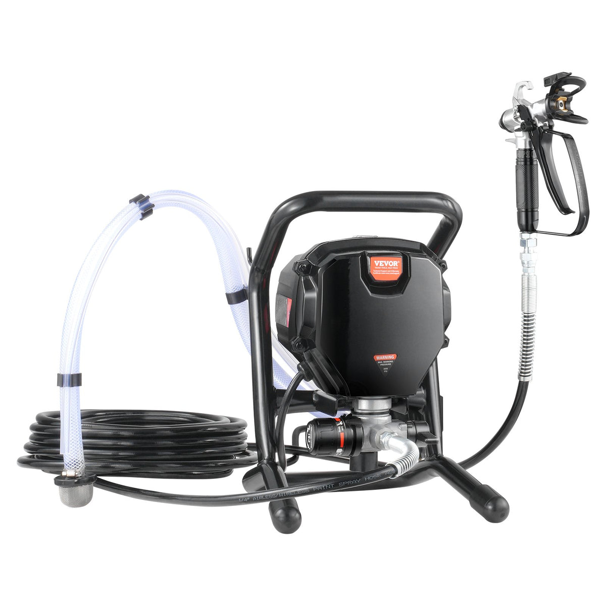 VEVOR Stand Airless Paint Sprayer, 750W 3000PSI High Efficiency Electric Airless Sprayer, Fine And Even Painting Effect, Handheld Paint Sprayers for Home Interior and Exterior Furniture and Fences