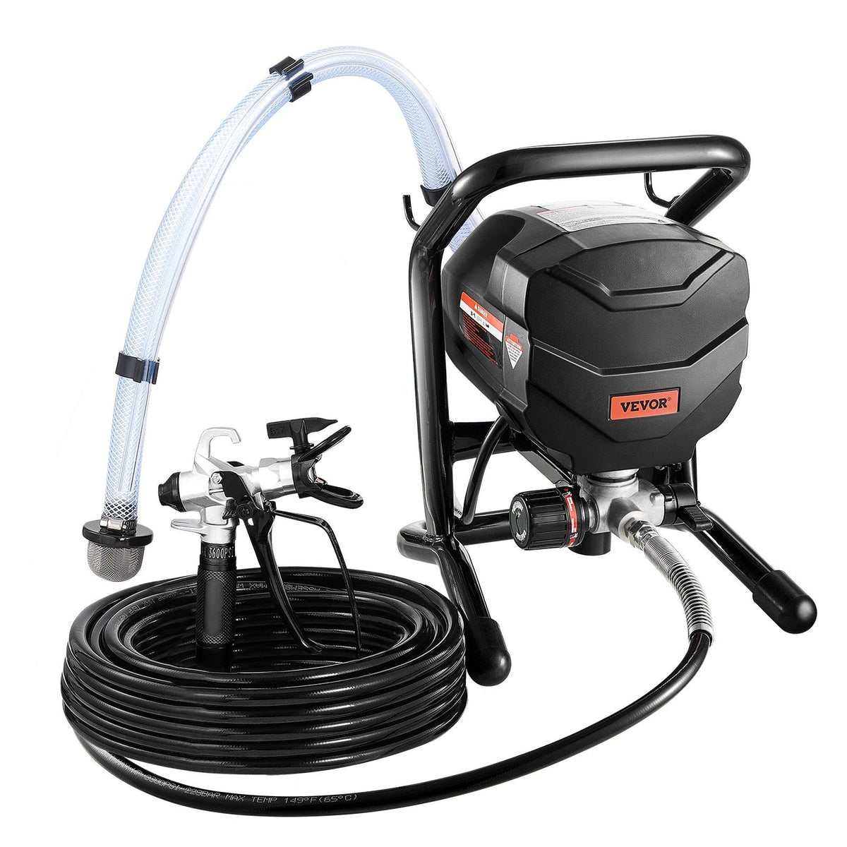 Stand Airless Paint Sprayer, 650W High Efficiency Airless Sprayer, 3000PSI Electric Paint Sprayer Machine Extension Rod and Cleaning Kits for Interior and Exterior Furniture/Fence/Home/House