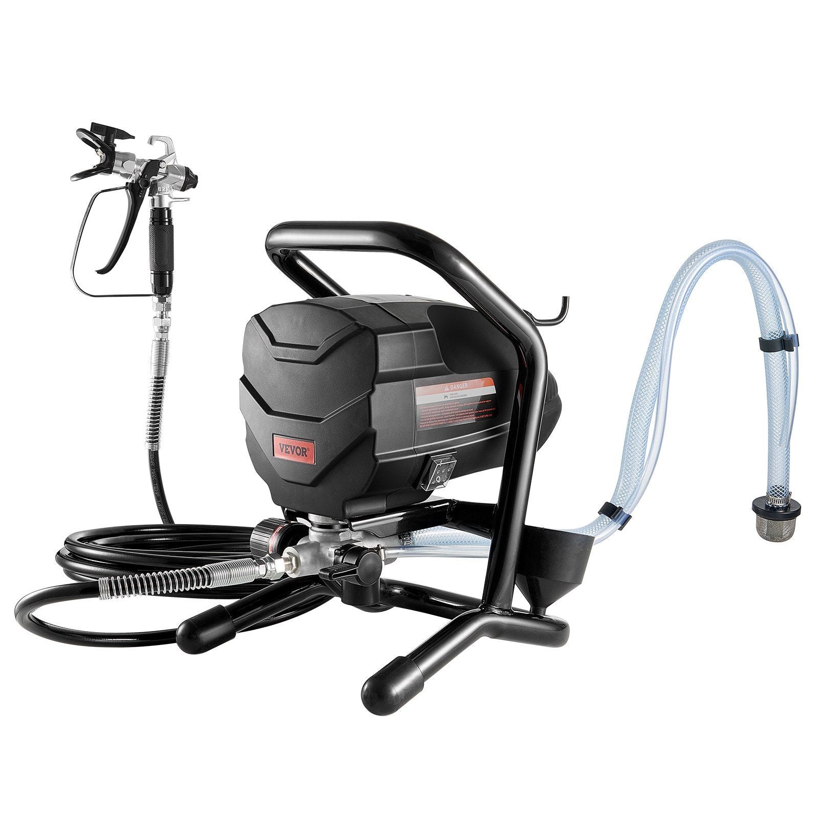 Stand Airless Paint Sprayer, 650W High Efficiency Airless Sprayer, 3000PSI Electric Paint Sprayer Machine Extension Rod and Cleaning Kits for Interior and Exterior Furniture/Fence/Home/House