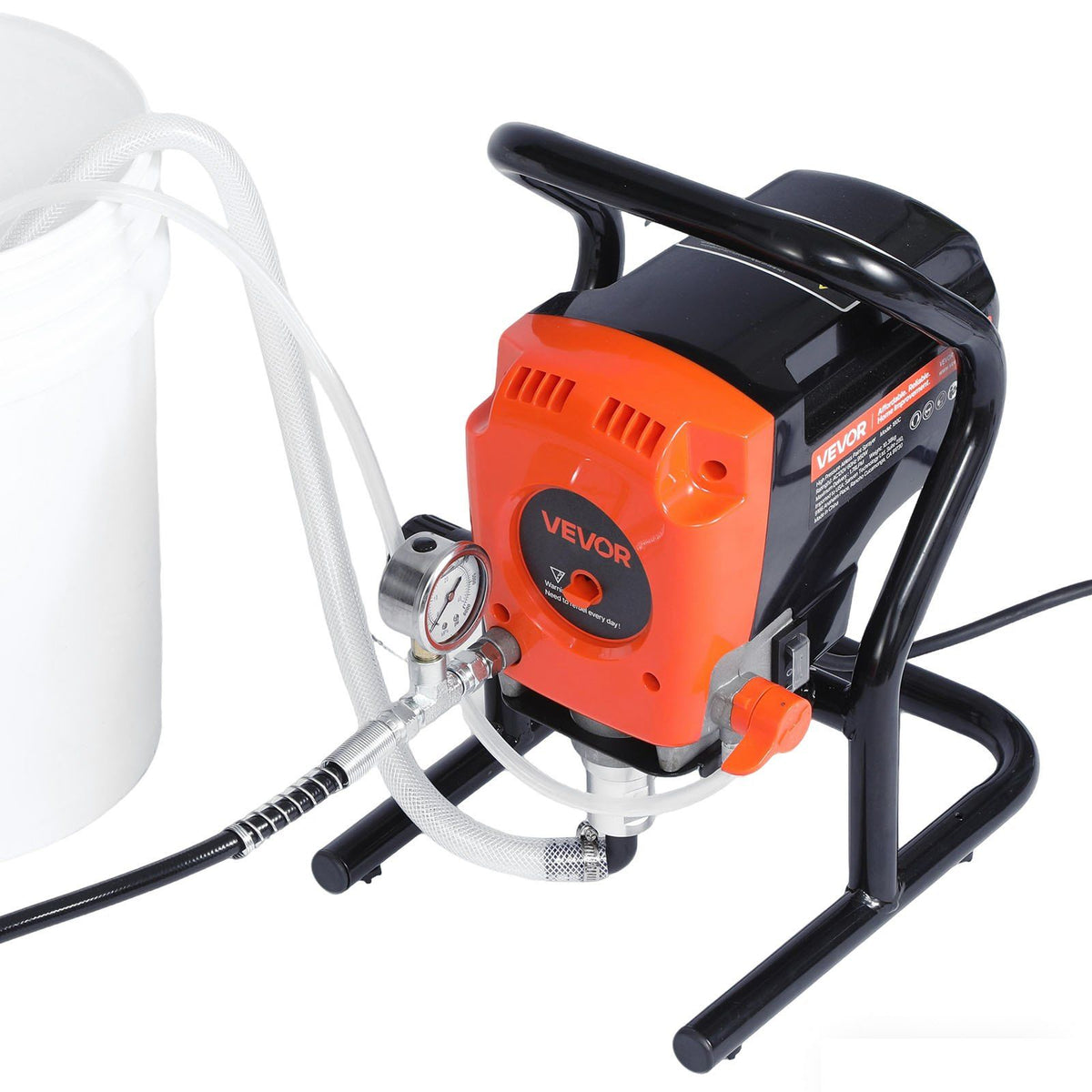 Stand Airless Paint Sprayer, 900W, 3300PSI High Pressure Airless Sprayer, Cleaning Brush, Hose, Extension Rod, Nozzles, Electric Spray Paint Machine for Interior or Exterior of House, Fence