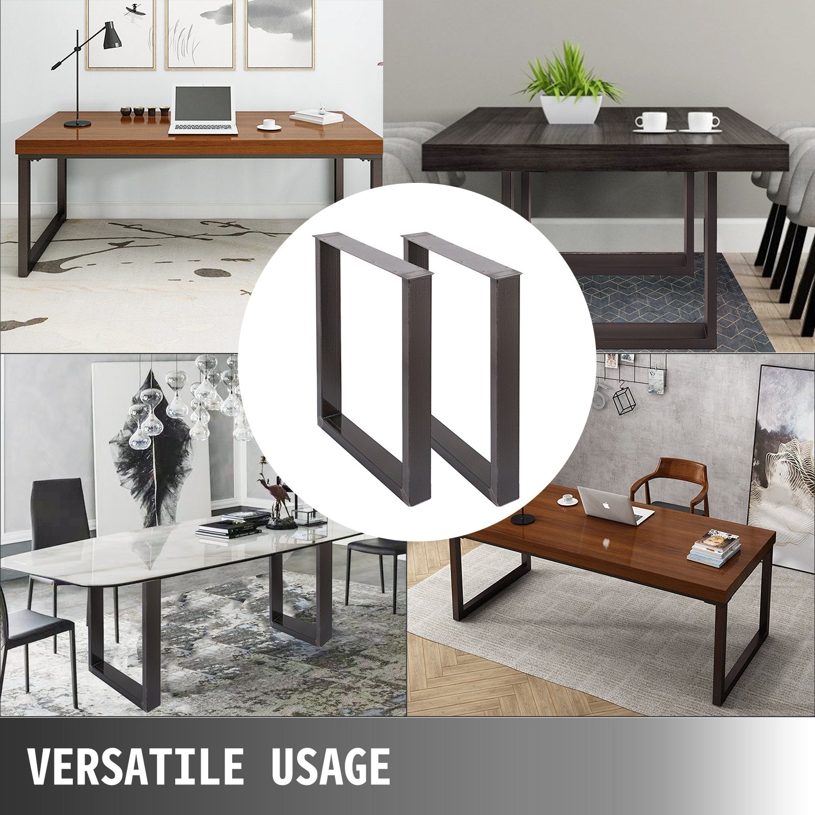 VEVOR 72 x 60 cm Dining Table Legs Office Table Legs Set of 2 Steel Table Legs Computer Desk Legs Steel Bench Legs Country Style Table Legs DIY Furniture Legs