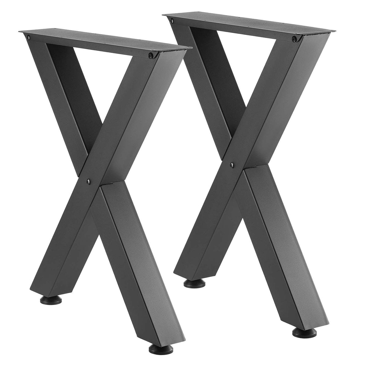 Table Legs, 750 x 600 mm (H x W) Steel Furniture Legs, Modular Design, Easy Assembly, 1000 kg Max Load Heavy Duty, for Home Office Desk, Coffee Dinner Bar Tables, Workbench,2 PCS, X Frame, Black