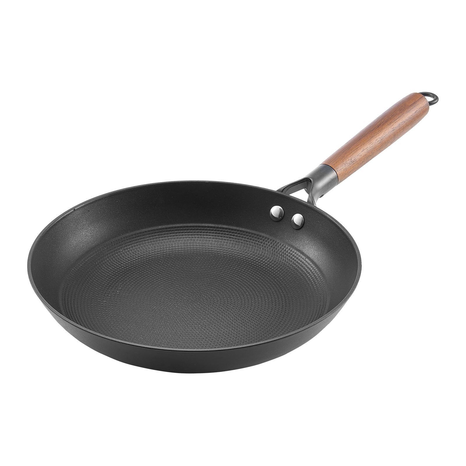 VEVOR Cast Iron Skillet, 3-Piece Frying Pan Set (205, 265, 310 mm), Nonstick Skillets with Detachable Wood Handle, Pre-Seasoned Chef's Pan, Kitchen Cookware for Gas, Electrical, and Induction, Black
