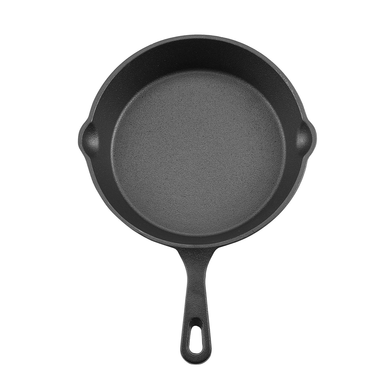 VEVOR Cast Iron Skillet, 3 Pcs Frying Pan Set (160, 220, 265 mm), Heavy-Duty Skillets with Heat-Resistant Handle, Pre-Seasoned Chef's Pan, Kitchen Cookware, for Oven, Gas, Electrical, Induction, Black