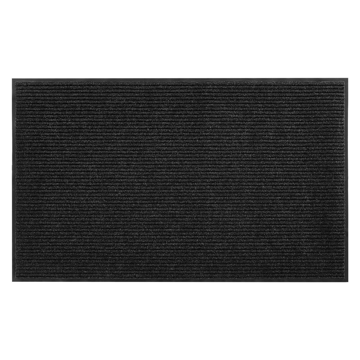 Front Door Mat, 2438 x 1219 mm Commercial Floor Mat for Indoor and Outdoor, Stylish Striped Industrial Carpet with PVC Backing, Heavy Duty Washable Entry Rug for Hallway, Balcony, Garage, Grey