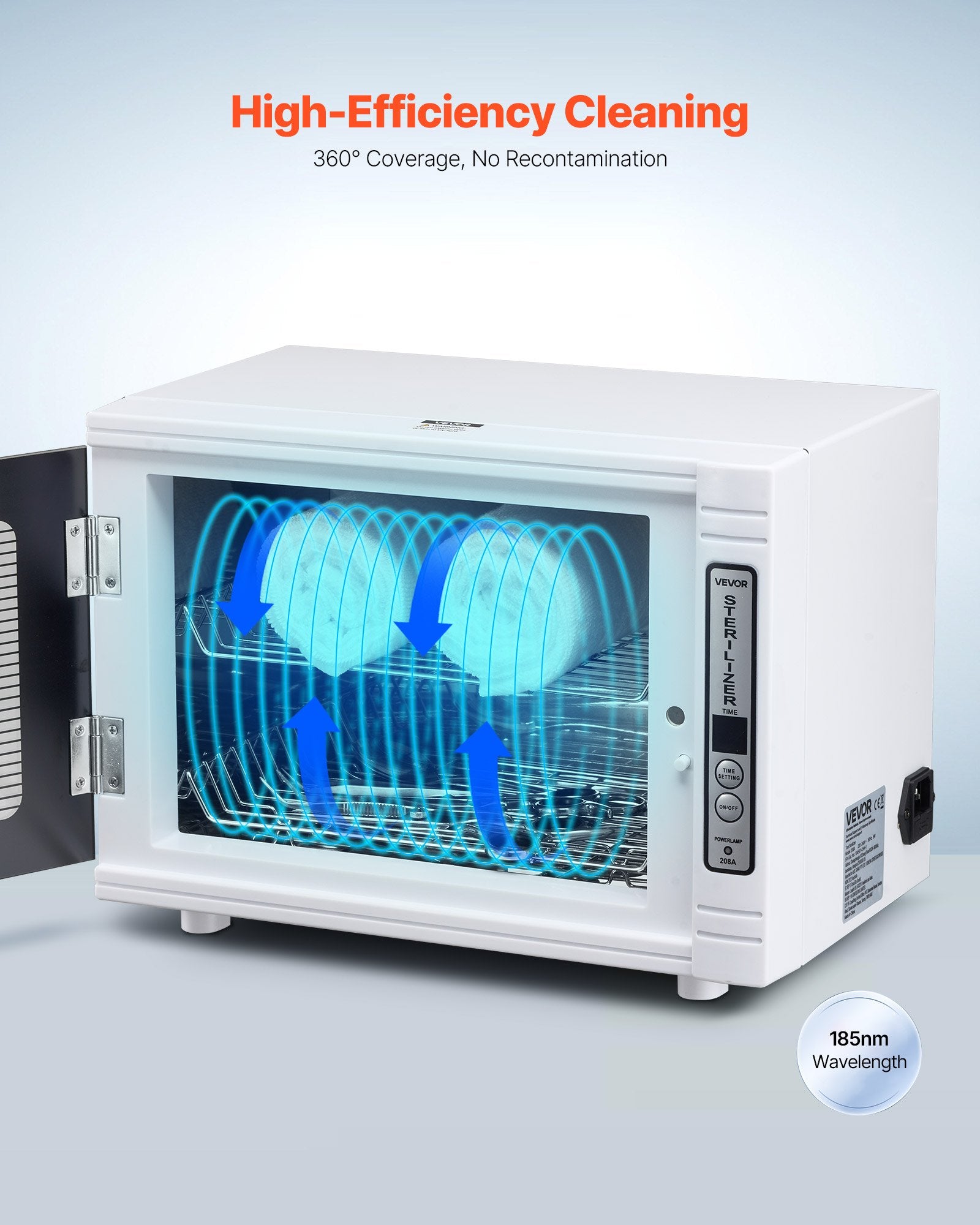 VEVOR Nail Tool Cleaning Machine 12L Large Capacity Tool Cabinet Cleaner Box