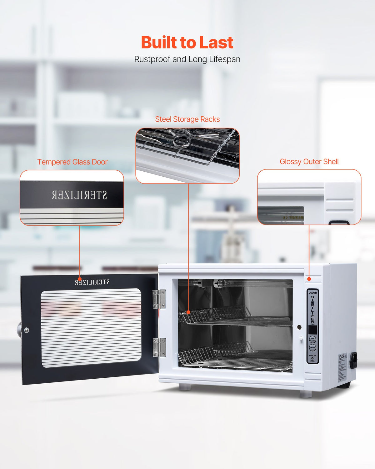 VEVOR Nail Tool Cleaning Machine 12L Large Capacity Tool Cabinet Cleaner Box