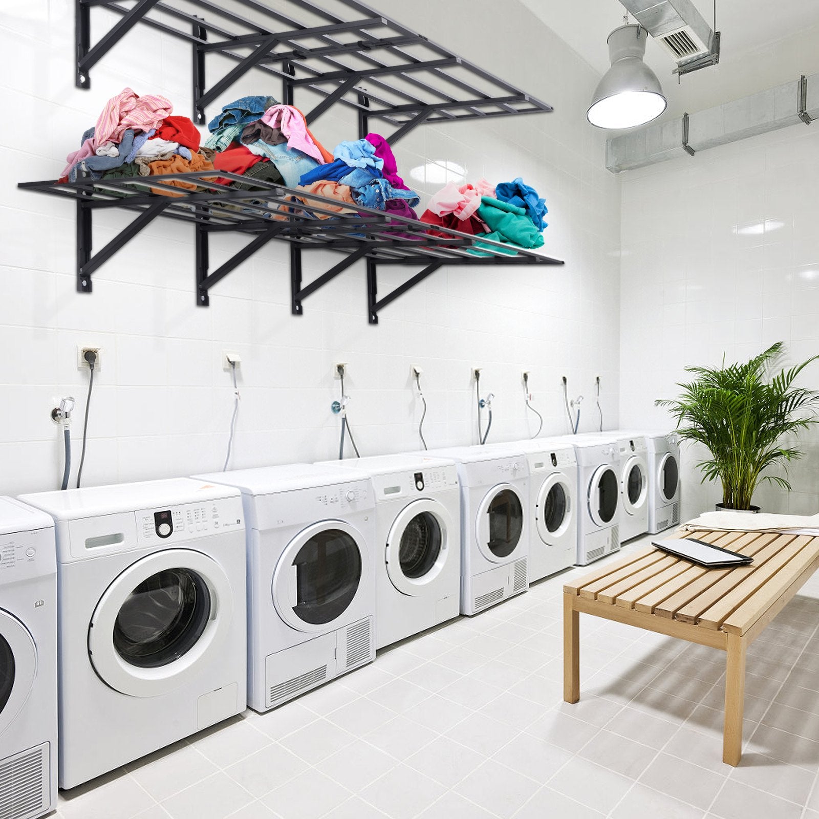 VEVOR 2PCS 72x24in Garage Storage Shelving Wall Mounted Heavy Duty Shelves Rack