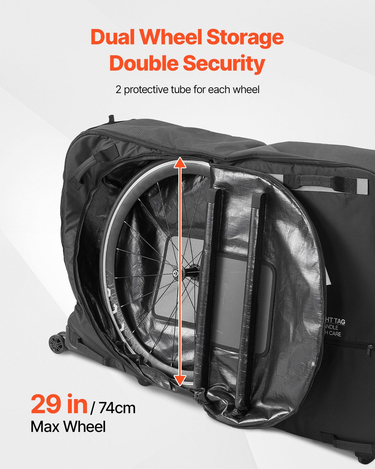 Bike Travel Bag, Transport Universal Bicycle Storage Case Bag with TSA Lock, Support Plates, Protection and Fork Mount Stabilisation, Bicycle Case Max. Wheelbase 130 cm for Airplane, Outdoor Use