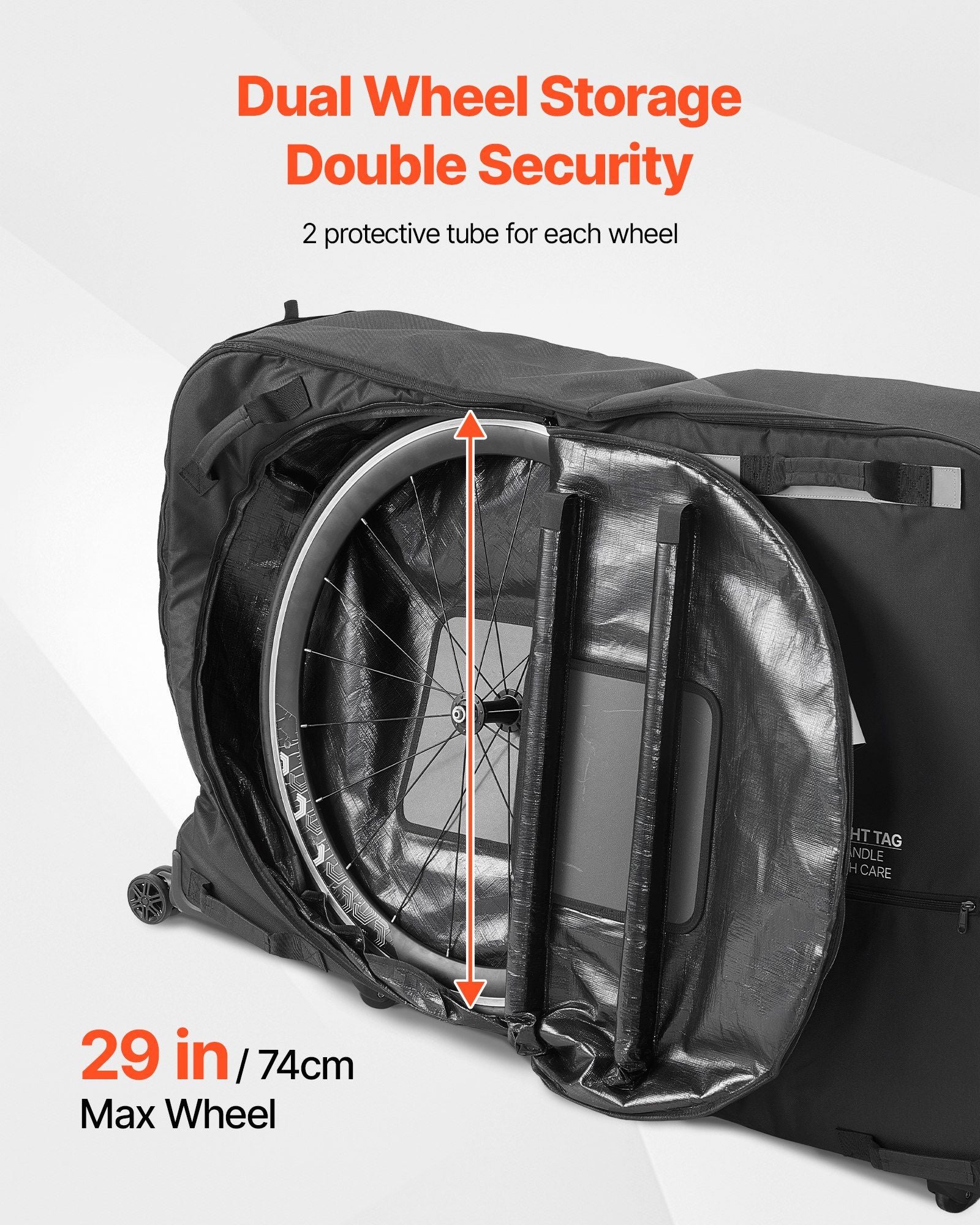 Bike Travel Bag, Transport Universal Bicycle Storage Case Bag with TSA Lock, Support Plates, Protection and Fork Mount Stabilisation, Bicycle Case Max. Wheelbase 130 cm for Airplane, Outdoor Use